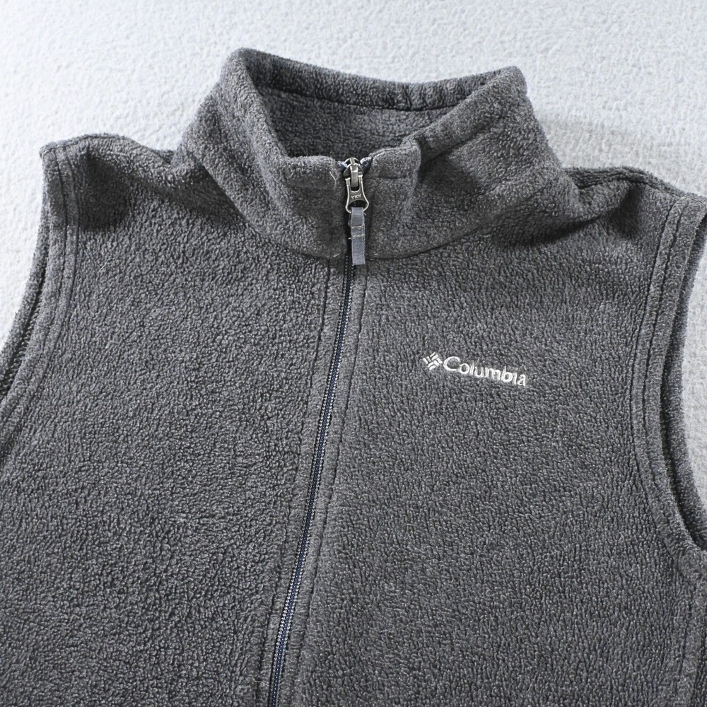 Columbia Youth Benton Springs Fleece Full Zip Vest Size L 14/16 Charcoal Gray